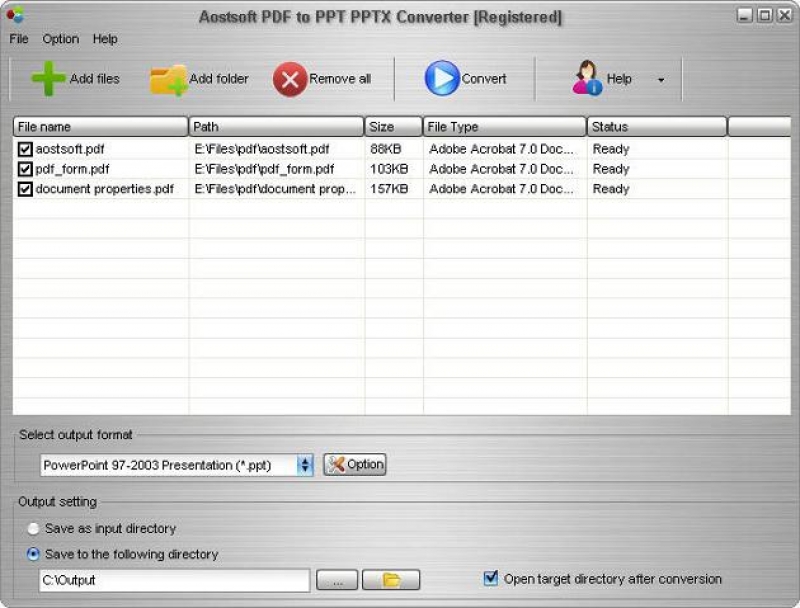 Aostsoft PDF to PPT PPTX Converter 3.9.4