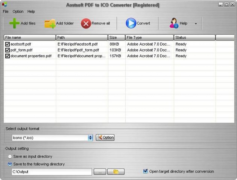 Aostsoft PDF to ICO Converter 3.9.4