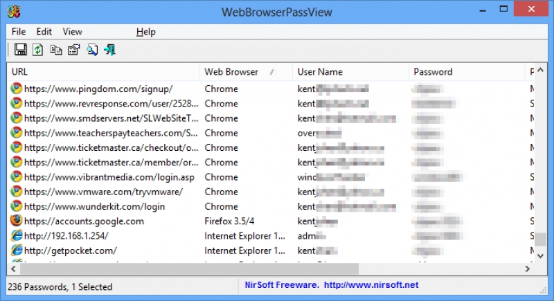 WebBrowserPassView 1.92