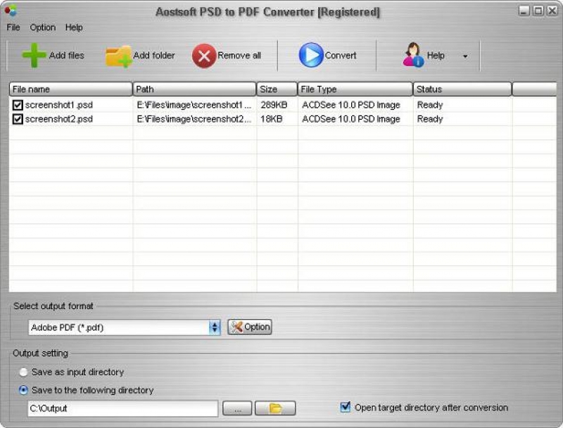 Aostsoft PSD to PDF Converter 3.9.4