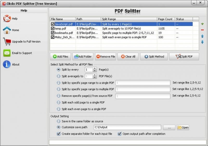 Okdo PDF Splitter Free Version 2.7