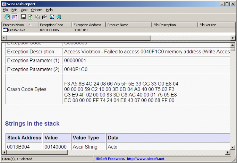 Violation failed. NIRSOFT.net. Reporting программа. Windows access Violation. Inform программа.